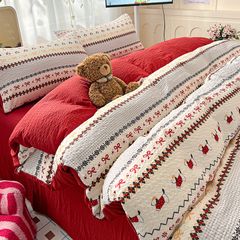 4Pcs PreCloud Linen | Set Đũi Xu Kem Style trẻ trung hiện đại | ID 4PCSPRECLOUD08