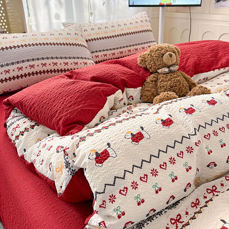 4Pcs PreCloud Linen | Set Đũi Xu Kem Style trẻ trung hiện đại | ID 4PCSPRECLOUD08