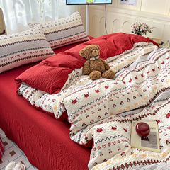 4Pcs PreCloud Linen | Set Đũi Xu Kem Style trẻ trung hiện đại | ID 4PCSPRECLOUD08