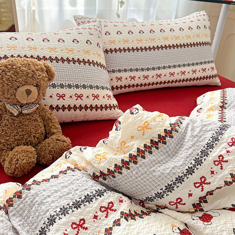 4Pcs PreCloud Linen | Set Đũi Xu Kem Style trẻ trung hiện đại | ID 4PCSPRECLOUD08