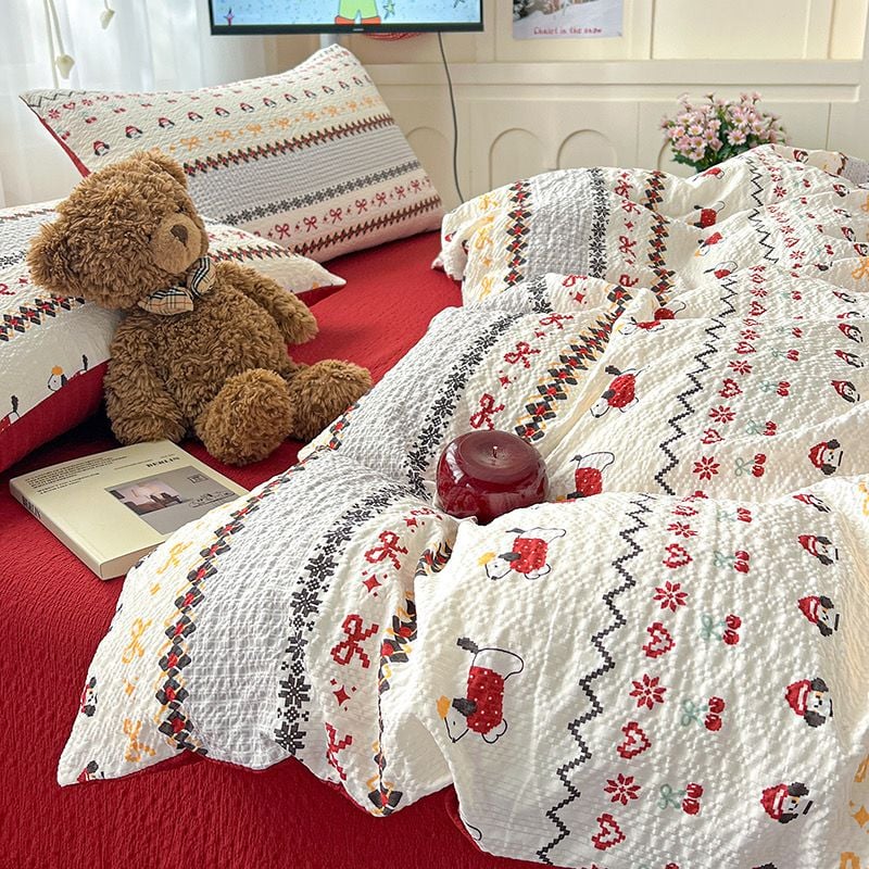 4Pcs PreCloud Linen | Set Đũi Xu Kem Style trẻ trung hiện đại | ID 4PCSPRECLOUD08