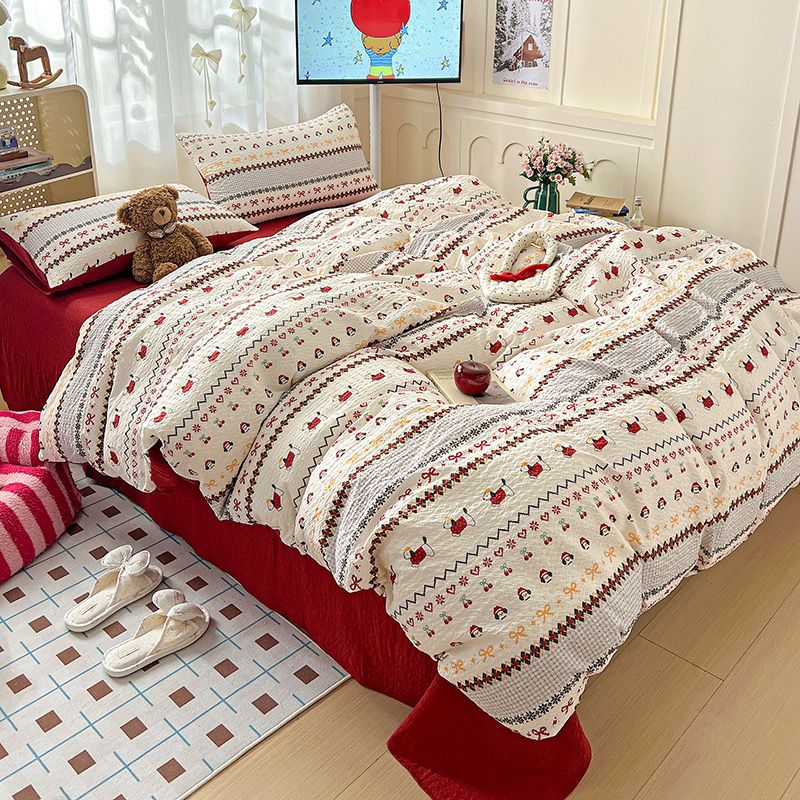 4Pcs PreCloud Linen | Set Đũi Xu Kem Style trẻ trung hiện đại | ID 4PCSPRECLOUD08