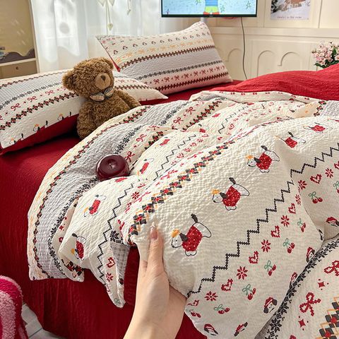 4Pcs PreCloud Linen | Set Đũi Xu Kem Style trẻ trung hiện đại | ID 4PCSPRECLOUD08