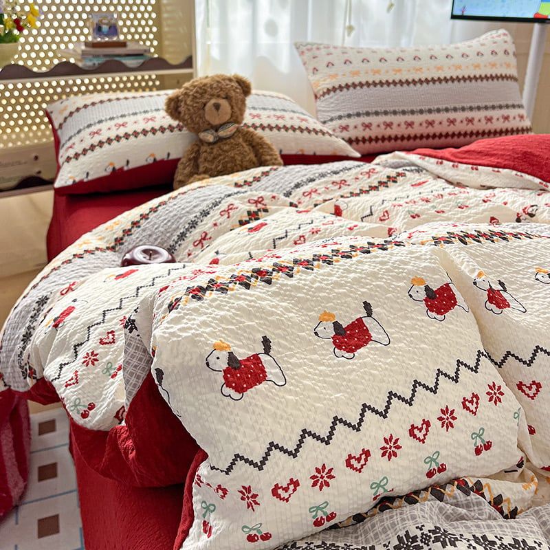 4Pcs PreCloud Linen | Set Đũi Xu Kem Style trẻ trung hiện đại | ID 4PCSPRECLOUD08