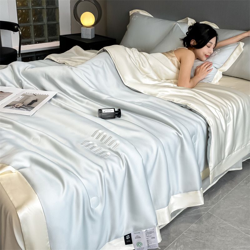 4Pcs Satin Babric | MinMin Standard Bedsets Summer Blanket | ID 4PCSSFABRICMIN07