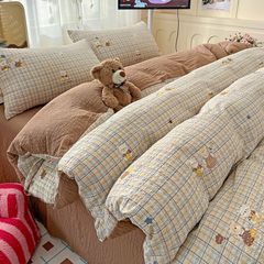 4Pcs PreCloud Linen | Set Đũi Xu Kem Style trẻ trung hiện đại | ID 4PCSPRECLOUD09