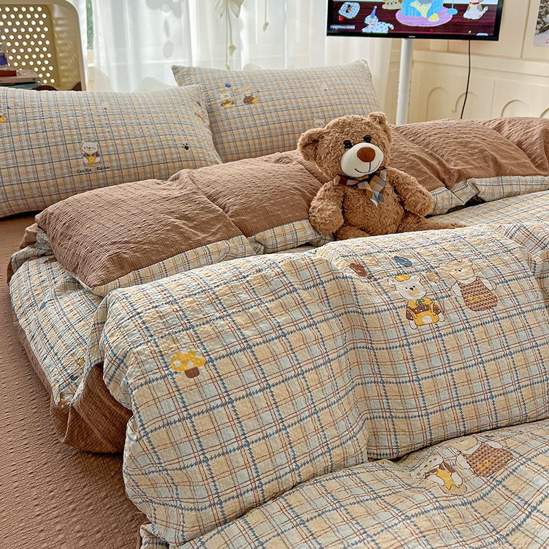 4Pcs PreCloud Linen | Set Đũi Xu Kem Style trẻ trung hiện đại | ID 4PCSPRECLOUD09