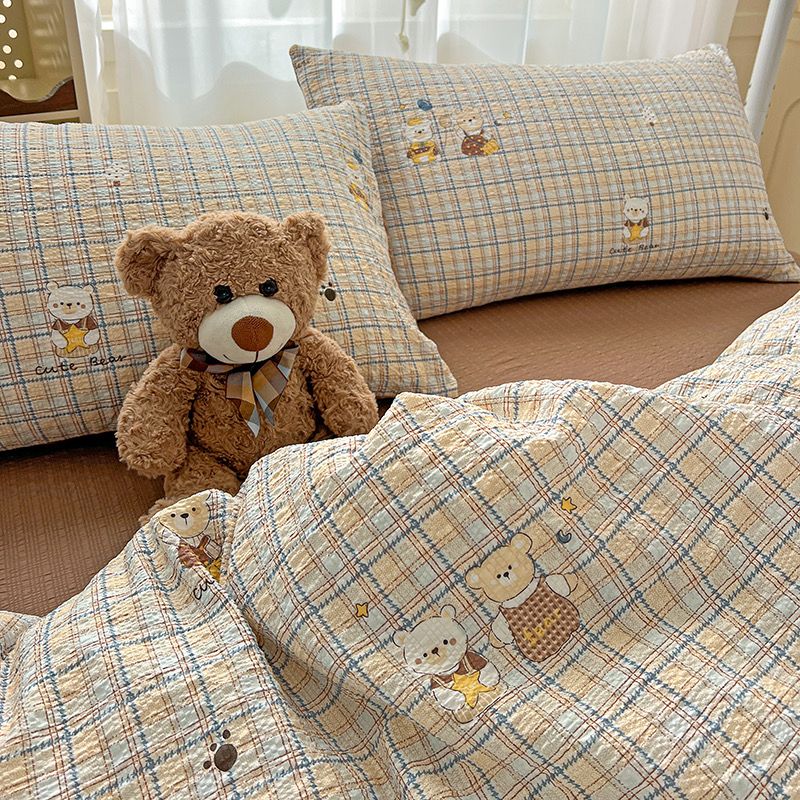 4Pcs PreCloud Linen | Set Đũi Xu Kem Style trẻ trung hiện đại | ID 4PCSPRECLOUD09