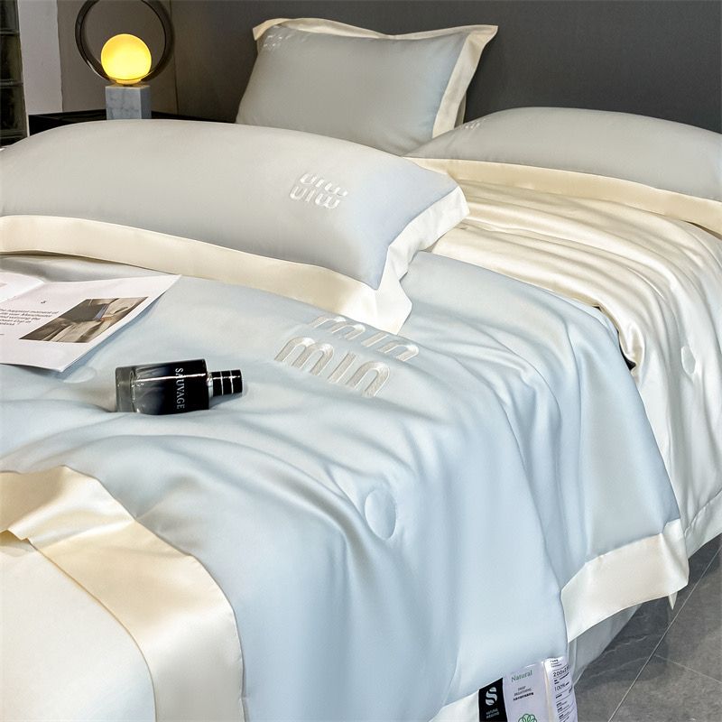 4Pcs Satin Babric | MinMin Standard Bedsets Summer Blanket | ID 4PCSSFARBRICMIN007