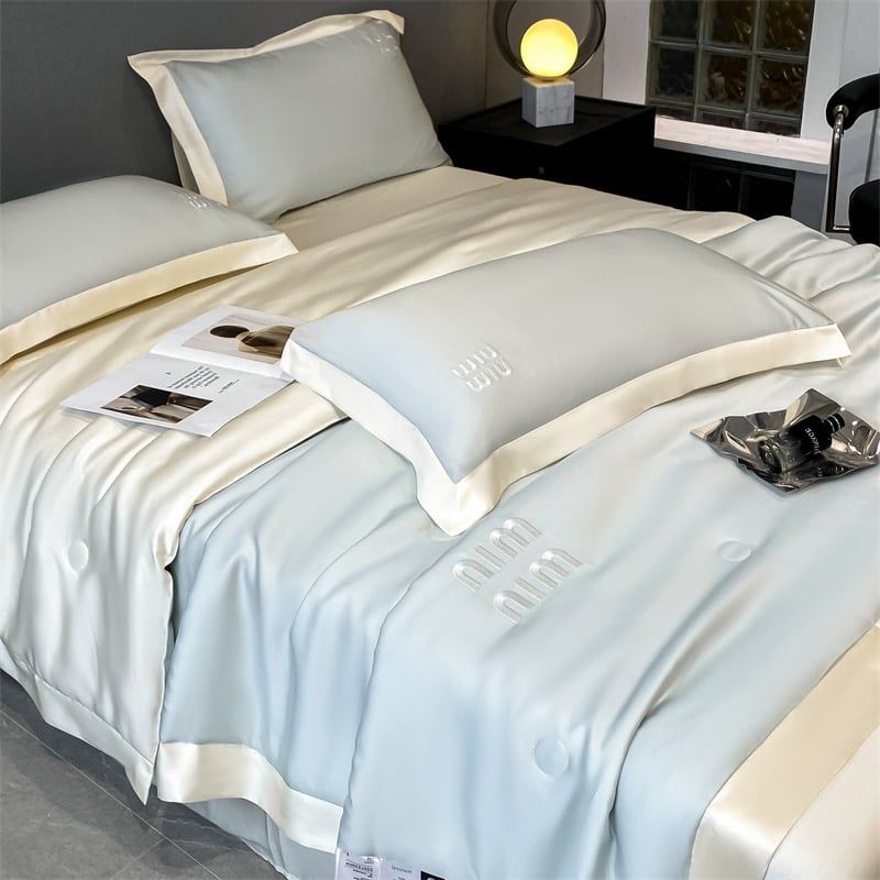 4Pcs Satin Babric | MinMin Standard Bedsets Summer Blanket | ID 4PCSSFABRICMIN07