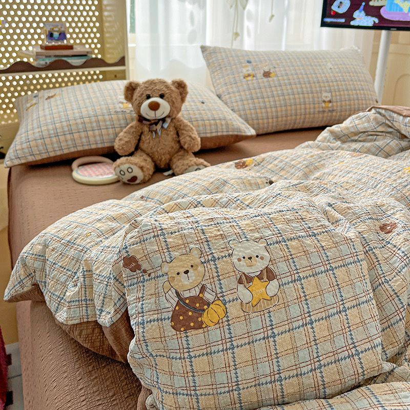 4Pcs PreCloud Linen | Set Đũi Xu Kem Style trẻ trung hiện đại | ID 4PCSPRECLOUD09