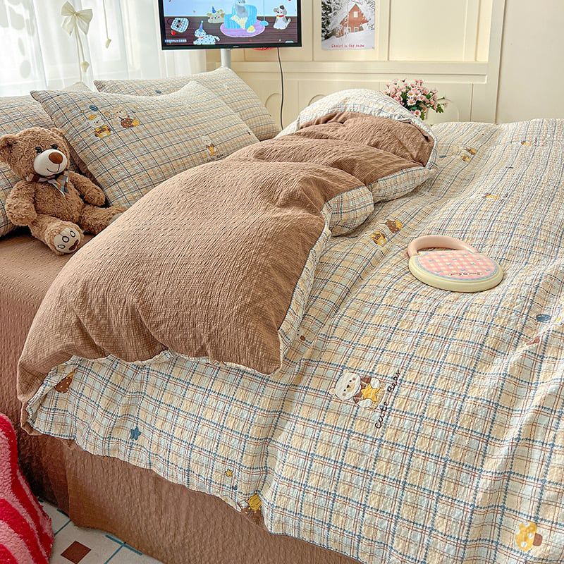 4Pcs PreCloud Linen | Set Đũi Xu Kem Style trẻ trung hiện đại | ID 4PCSPRECLOUD09