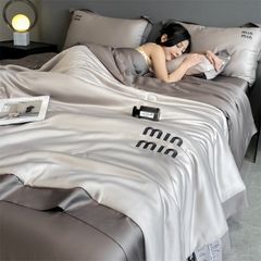 4Pcs Satin Babric | MinMin Standard Bedsets Summer Blanket | ID 4PCSSFARBRICMIN008