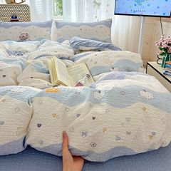 4Pcs PreCloud Linen | Set Đũi Xu Kem Style trẻ trung hiện đại | ID 4PCSPRECLOUD10