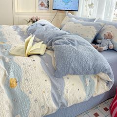 4Pcs PreCloud Linen | Set Đũi Xu Kem Style trẻ trung hiện đại | ID 4PCSPRECLOUD10