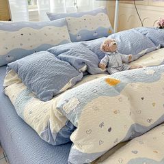 4Pcs PreCloud Linen | Set Đũi Xu Kem Style trẻ trung hiện đại | ID 4PCSPRECLOUD10