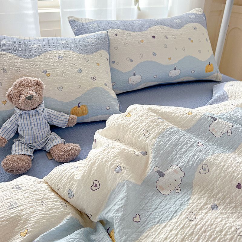 4Pcs PreCloud Linen | Set Đũi Xu Kem Style trẻ trung hiện đại | ID 4PCSPRECLOUD10