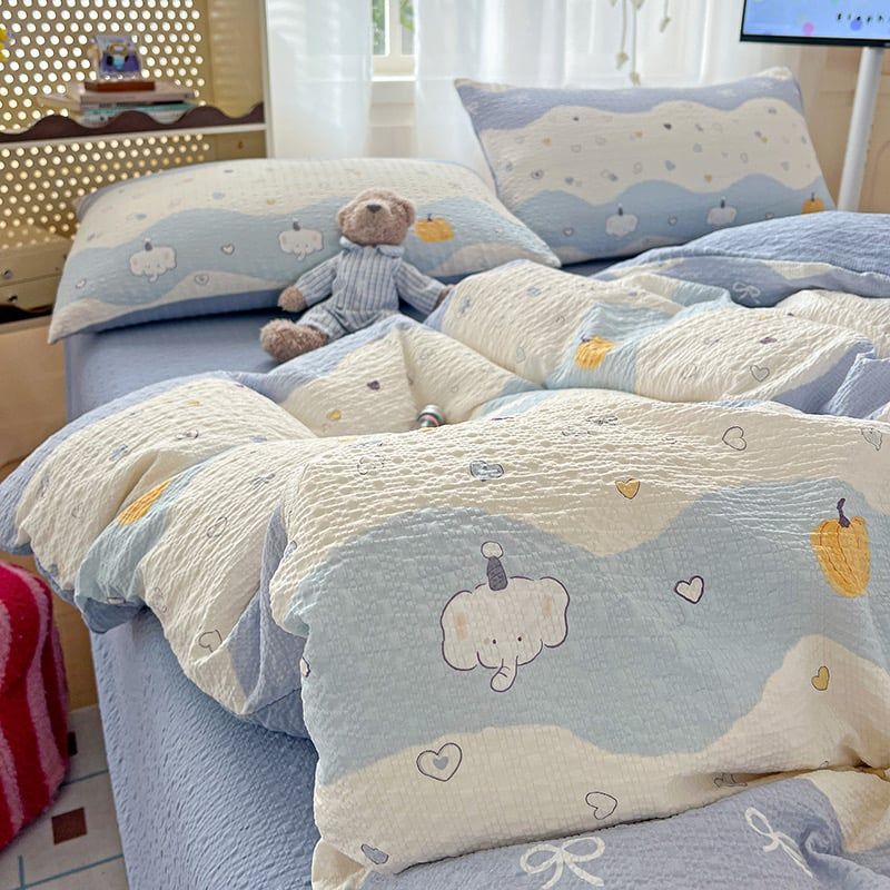 4Pcs PreCloud Linen | Set Đũi Xu Kem Style trẻ trung hiện đại | ID 4PCSPRECLOUD10