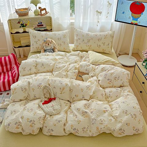 4Pcs PreCloud Linen | Set Đũi Xu Kem Style trẻ trung hiện đại | ID 4PCSPRECLOUD11