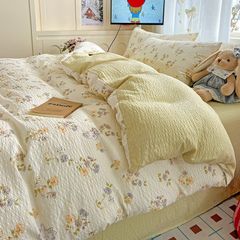 4Pcs PreCloud Linen | Set Đũi Xu Kem Style trẻ trung hiện đại | ID 4PCSPRECLOUD11