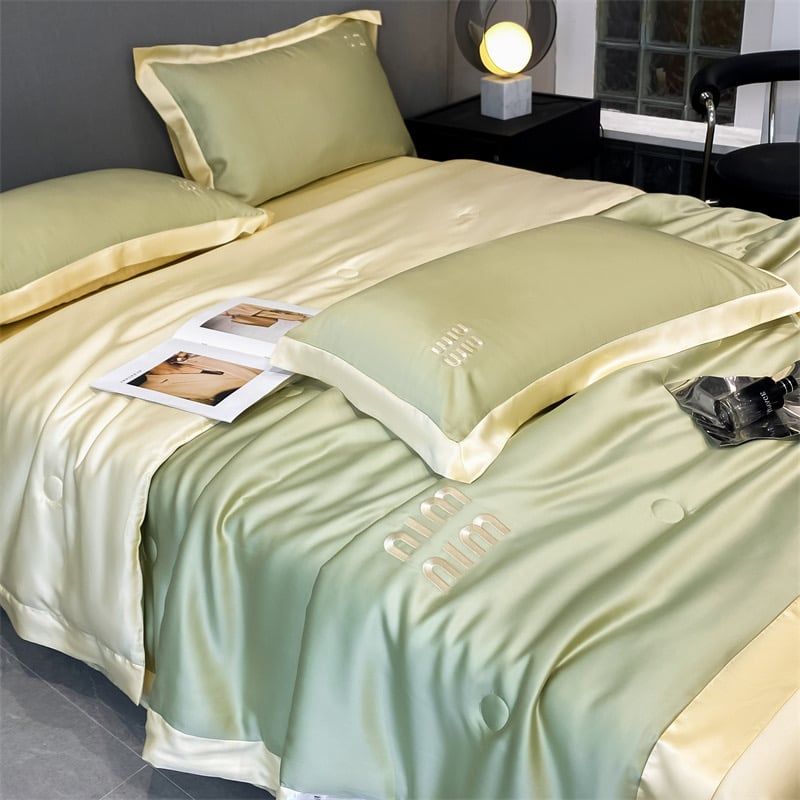 4Pcs Satin Babric | MinMin Standard Bedsets Summer Blanket | ID 4PCSSFARBRICMIN009