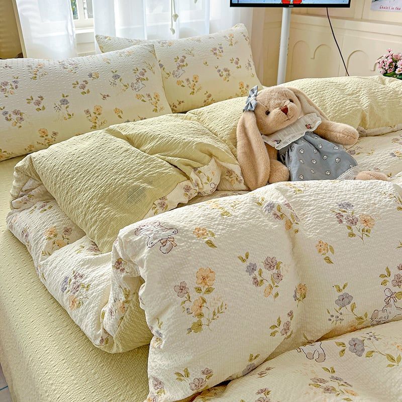 4Pcs PreCloud Linen | Set Đũi Xu Kem Style trẻ trung hiện đại | ID 4PCSPRECLOUD11