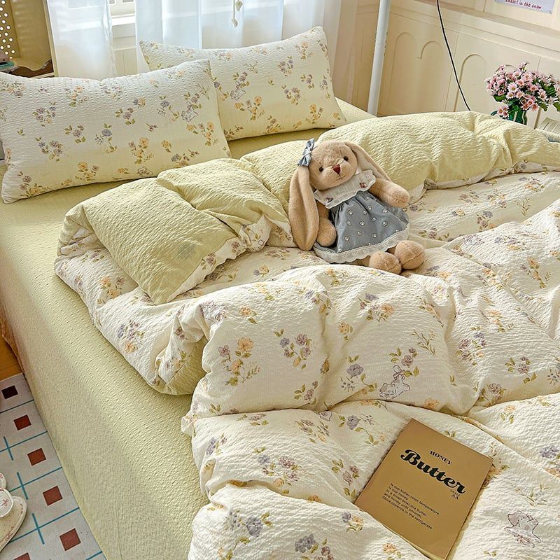 4Pcs PreCloud Linen | Set Đũi Xu Kem Style trẻ trung hiện đại | ID 4PCSPRECLOUD11