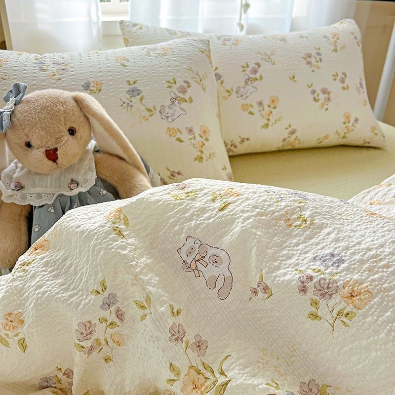 4Pcs PreCloud Linen | Set Đũi Xu Kem Style trẻ trung hiện đại | ID 4PCSPRECLOUD11