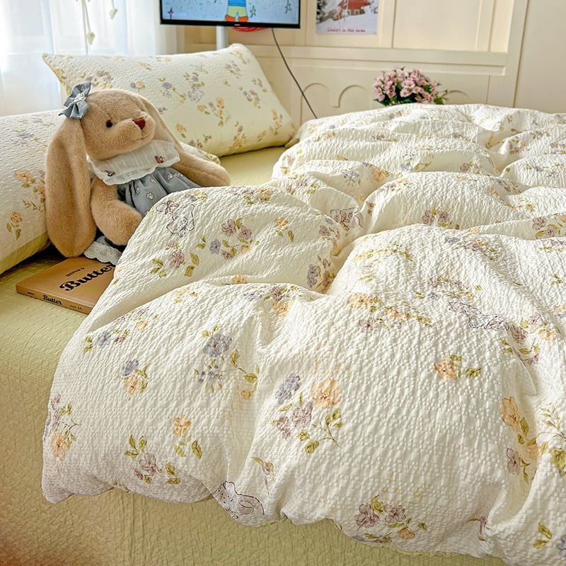 4Pcs PreCloud Linen | Set Đũi Xu Kem Style trẻ trung hiện đại | ID 4PCSPRECLOUD11