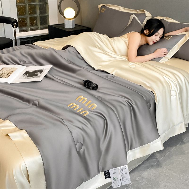 4Pcs Satin Babric | MinMin Standard Bedsets Summer Blanket | ID 4PCSSFABRICMIN10
