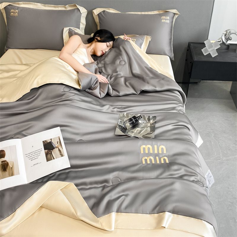 4Pcs Satin Babric | MinMin Standard Bedsets Summer Blanket | ID 4PCSSFABRICMIN10