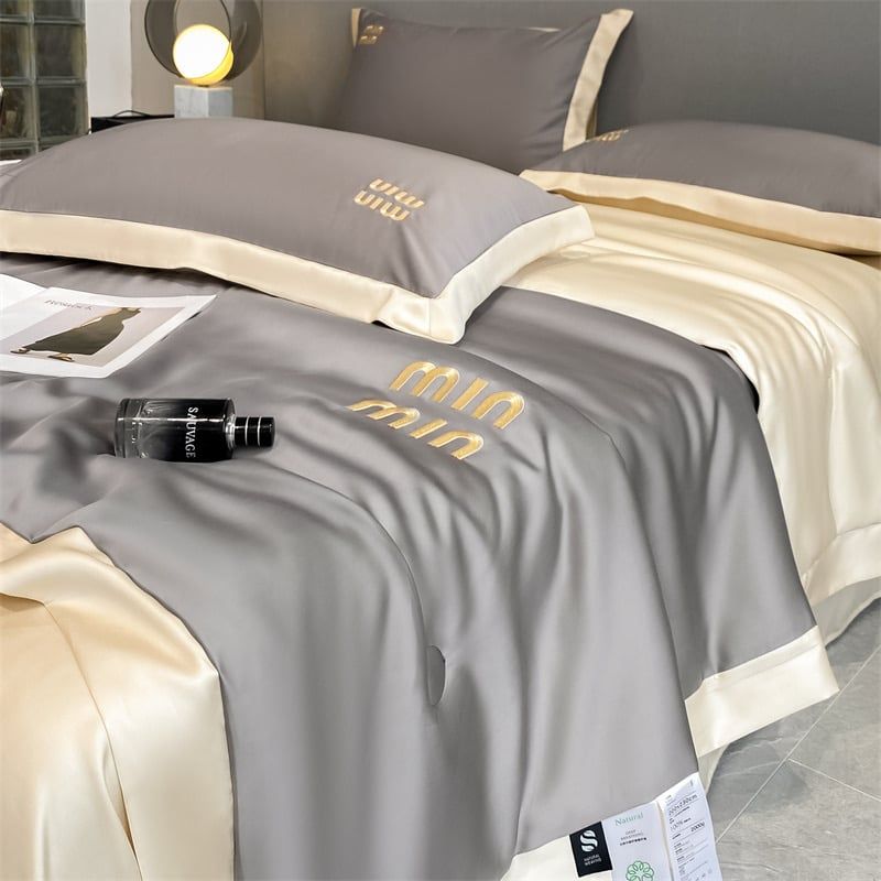 4Pcs Satin Babric | MinMin Standard Bedsets Summer Blanket | ID 4PCSSFABRICMIN10