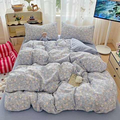 4Pcs PreCloud Linen | Set Đũi Xu Kem Style trẻ trung hiện đại | ID 4PCSPRECLOUD12