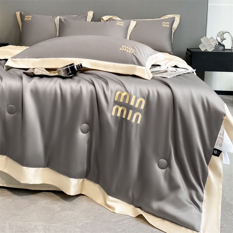 4Pcs Satin Babric | MinMin Standard Bedsets Summer Blanket | ID 4PCSSFARBRICMIN010