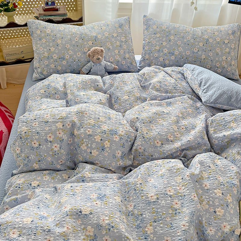 4Pcs PreCloud Linen | Set Đũi Xu Kem Style trẻ trung hiện đại | ID 4PCSPRECLOUD12