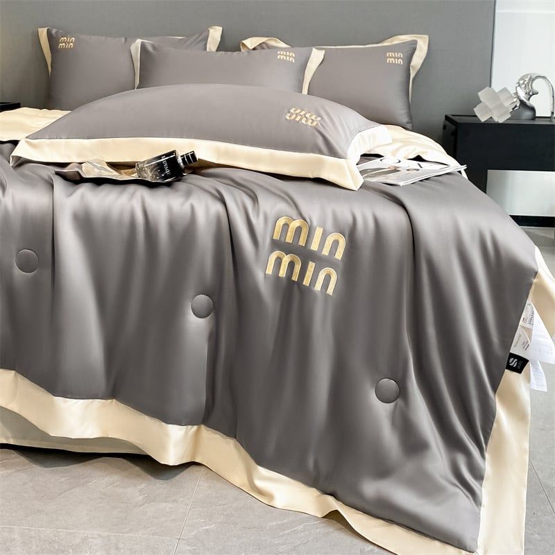 4Pcs Satin Babric | MinMin Standard Bedsets Summer Blanket | ID 4PCSSFABRICMIN10