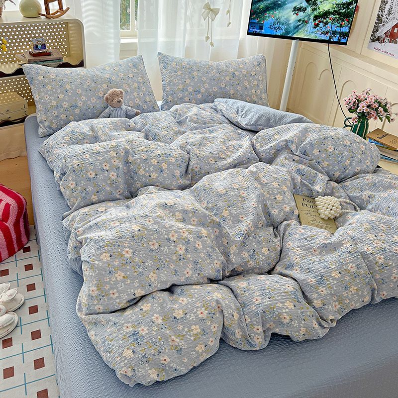 4Pcs PreCloud Linen | Set Đũi Xu Kem Style trẻ trung hiện đại | ID 4PCSPRECLOUD12