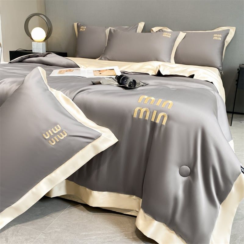 4Pcs Satin Babric | MinMin Standard Bedsets Summer Blanket | ID 4PCSSFABRICMIN10
