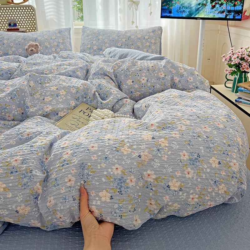 4Pcs PreCloud Linen | Set Đũi Xu Kem Style trẻ trung hiện đại | ID 4PCSPRECLOUD12
