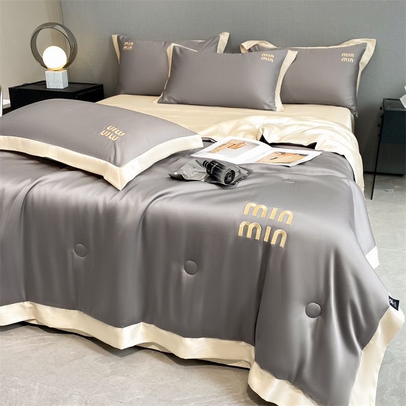4Pcs Satin Babric | MinMin Standard Bedsets Summer Blanket | ID 4PCSSFARBRICMIN010