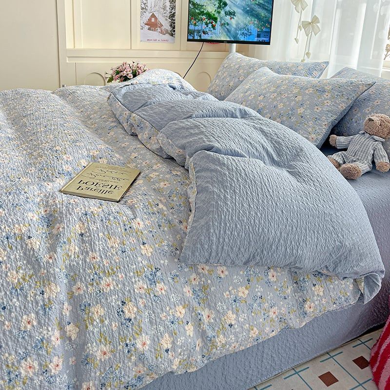 4Pcs PreCloud Linen | Set Đũi Xu Kem Style trẻ trung hiện đại | ID 4PCSPRECLOUD12