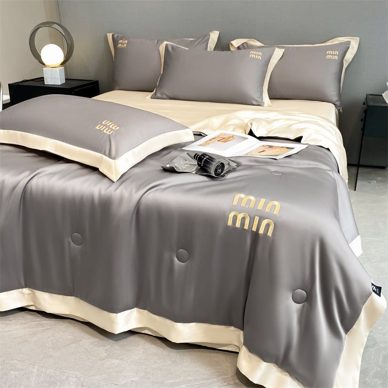 4Pcs Satin Babric | MinMin Standard Bedsets Summer Blanket | ID 4PCSSFABRICMIN10