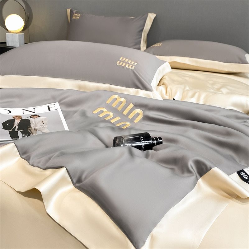 4Pcs Satin Babric | MinMin Standard Bedsets Summer Blanket | ID 4PCSSFARBRICMIN010
