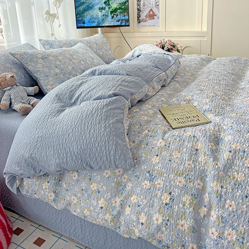 4Pcs PreCloud Linen | Set Đũi Xu Kem Style trẻ trung hiện đại | ID 4PCSPRECLOUD12