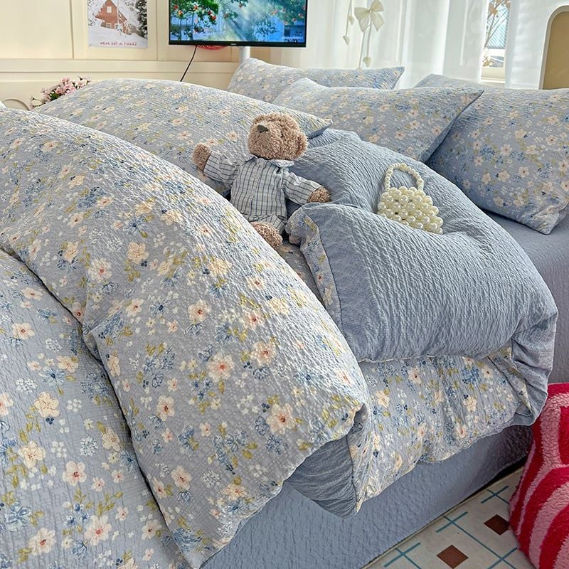 4Pcs PreCloud Linen | Set Đũi Xu Kem Style trẻ trung hiện đại | ID 4PCSPRECLOUD12