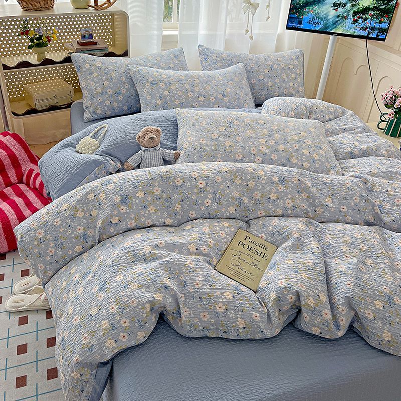 4Pcs PreCloud Linen | Set Đũi Xu Kem Style trẻ trung hiện đại | ID 4PCSPRECLOUD12