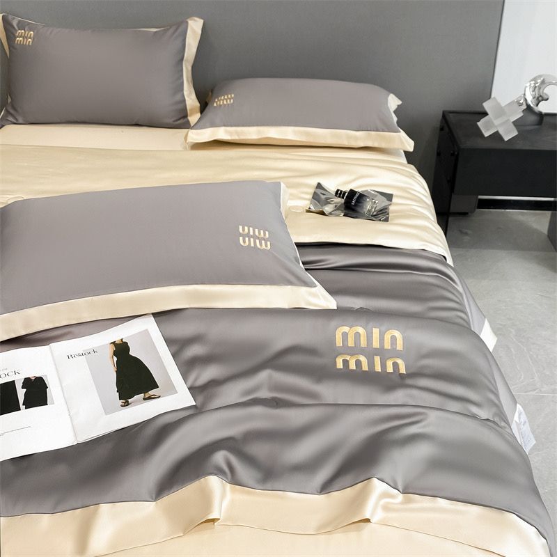 4Pcs Satin Babric | MinMin Standard Bedsets Summer Blanket | ID 4PCSSFARBRICMIN010