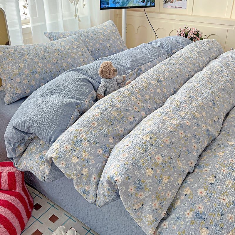4Pcs PreCloud Linen | Set Đũi Xu Kem Style trẻ trung hiện đại | ID 4PCSPRECLOUD12