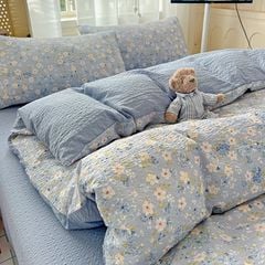 4Pcs PreCloud Linen | Set Đũi Xu Kem Style trẻ trung hiện đại | ID 4PCSPRECLOUD12