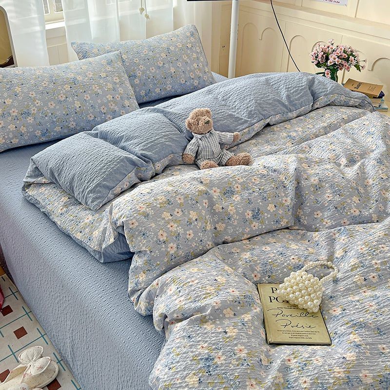 4Pcs PreCloud Linen | Set Đũi Xu Kem Style trẻ trung hiện đại | ID 4PCSPRECLOUD12